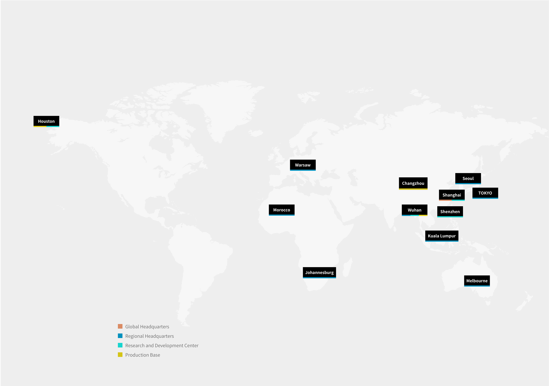 The global layout of United Imaging Healthcare from Shanghai, China, to the rest of the world.