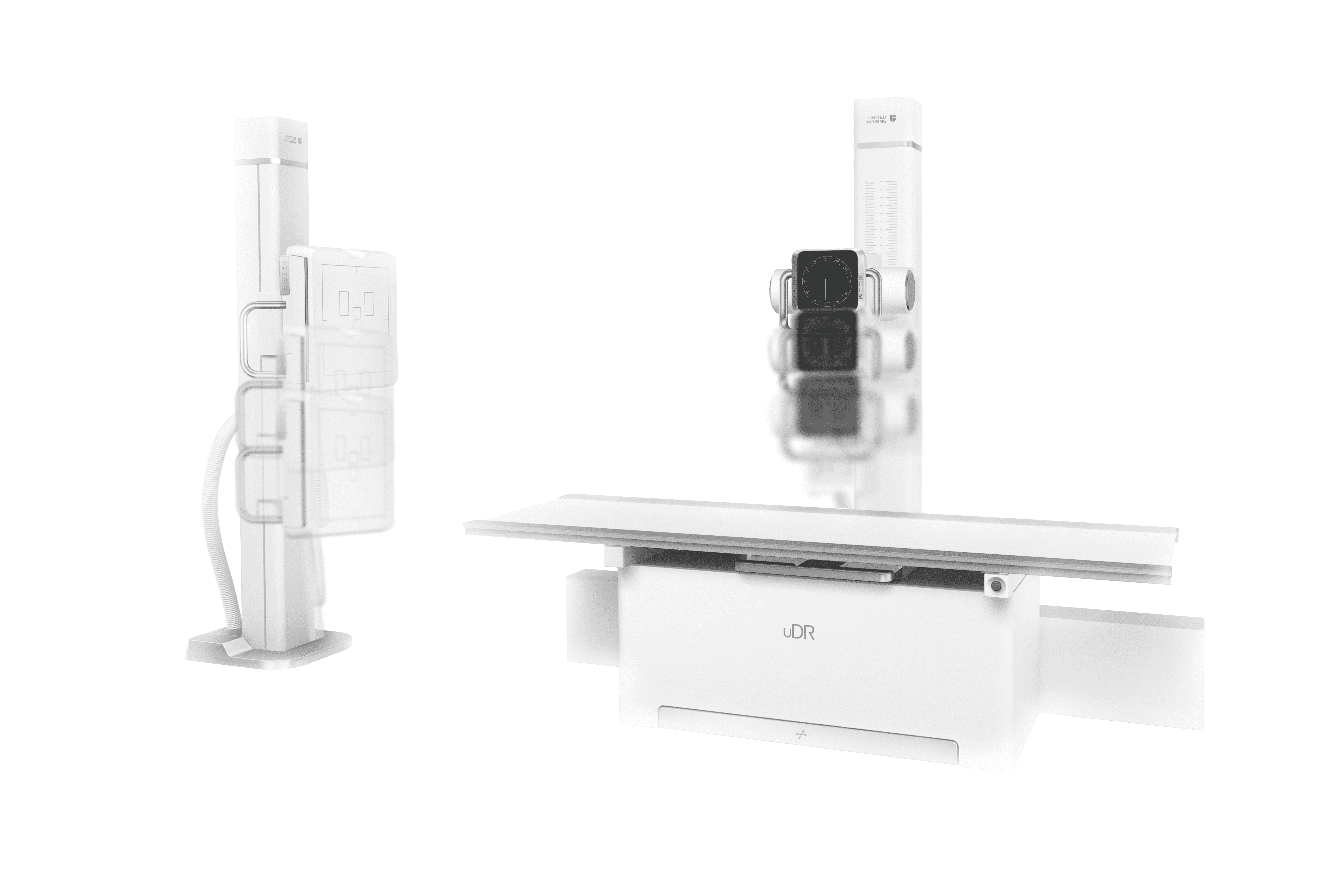 Motorized Bucky wall stand and column stand of uDR 566i